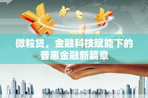 庆元微粒贷，金融科技赋能下的普惠金融新篇章