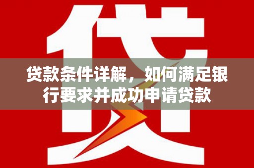 庆元贷款条件详解，如何满足银行要求并成功申请贷款