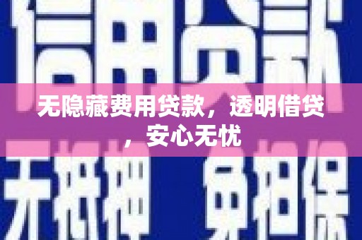 庆元无隐藏费用贷款，透明借贷，安心无忧
