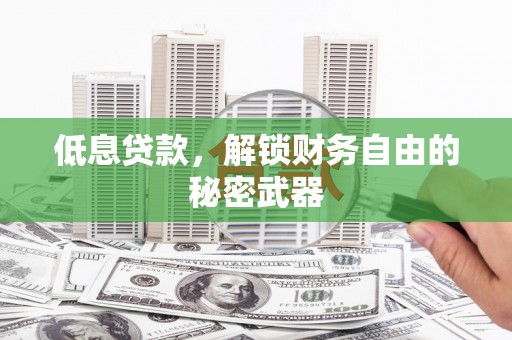 庆元低息贷款，解锁财务自由的秘密武器