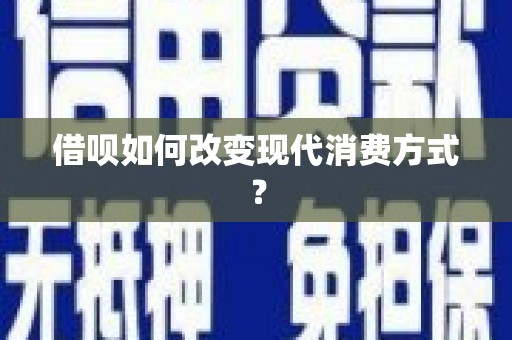 庆元借呗如何改变现代消费方式？