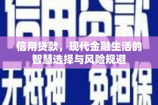 庆元信用贷款，现代金融生活的智慧选择与风险规避