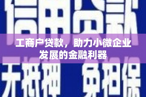庆元工商户贷款，助力小微企业发展的金融利器