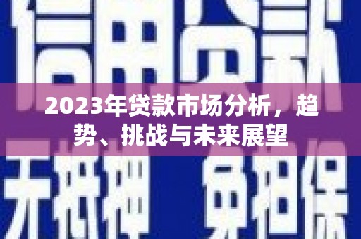 庆元2023年贷款市场分析，趋势、挑战与未来展望