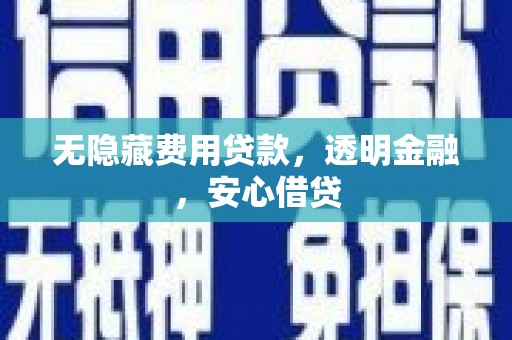庆元无隐藏费用贷款，透明金融，安心借贷