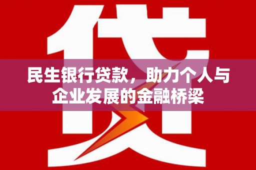 庆元民生银行贷款，助力个人与企业发展的金融桥梁