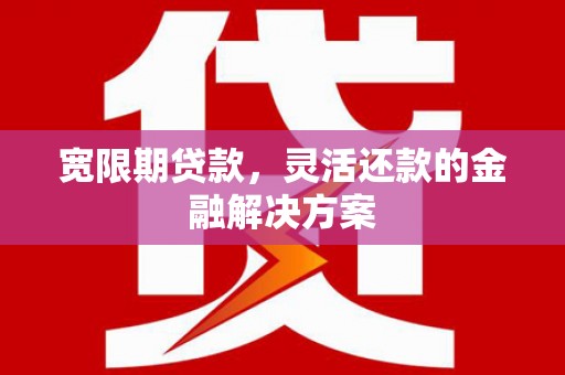 庆元宽限期贷款，灵活还款的金融解决方案