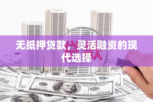 庆元无抵押贷款，灵活融资的现代选择