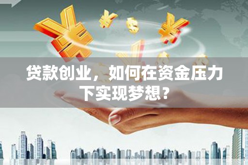 庆元贷款创业，如何在资金压力下实现梦想？