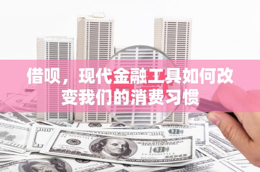 庆元借呗，现代金融工具如何改变我们的消费习惯