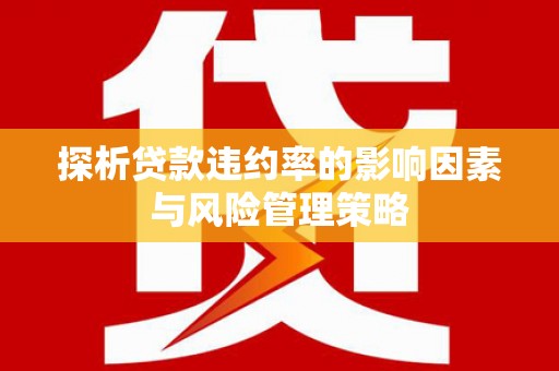 庆元探析贷款违约率的影响因素与风险管理策略