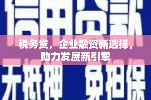 庆元税务贷，企业融资新选择，助力发展新引擎