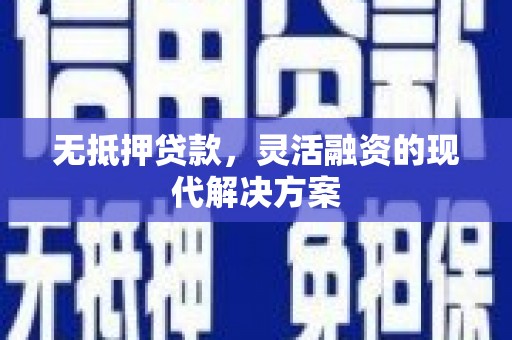 庆元无抵押贷款，灵活融资的现代解决方案