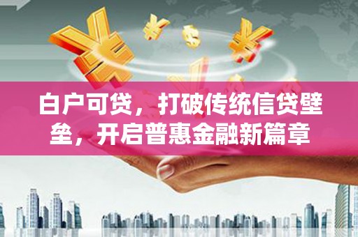 庆元白户可贷，打破传统信贷壁垒，开启普惠金融新篇章