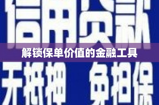 庆元解锁保单价值的金融工具
