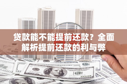 庆元贷款能不能提前还款？全面解析提前还款的利与弊
