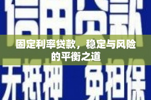 庆元固定利率贷款，稳定与风险的平衡之道