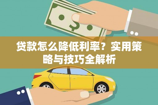庆元贷款怎么降低利率？实用策略与技巧全解析
